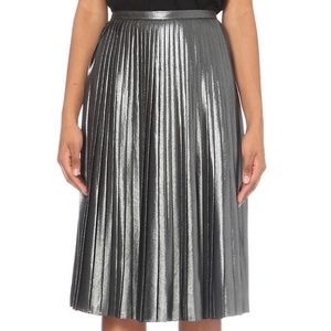 Ted Baker Zainea Pleated Metallic Midi Skirt